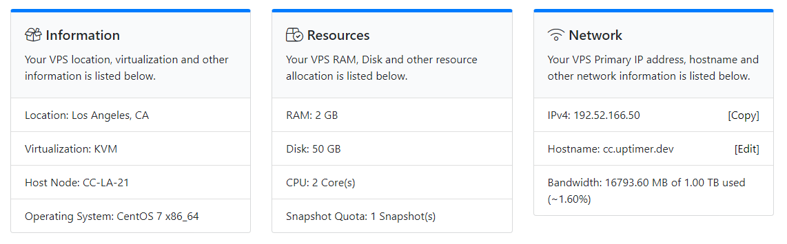 VPS info